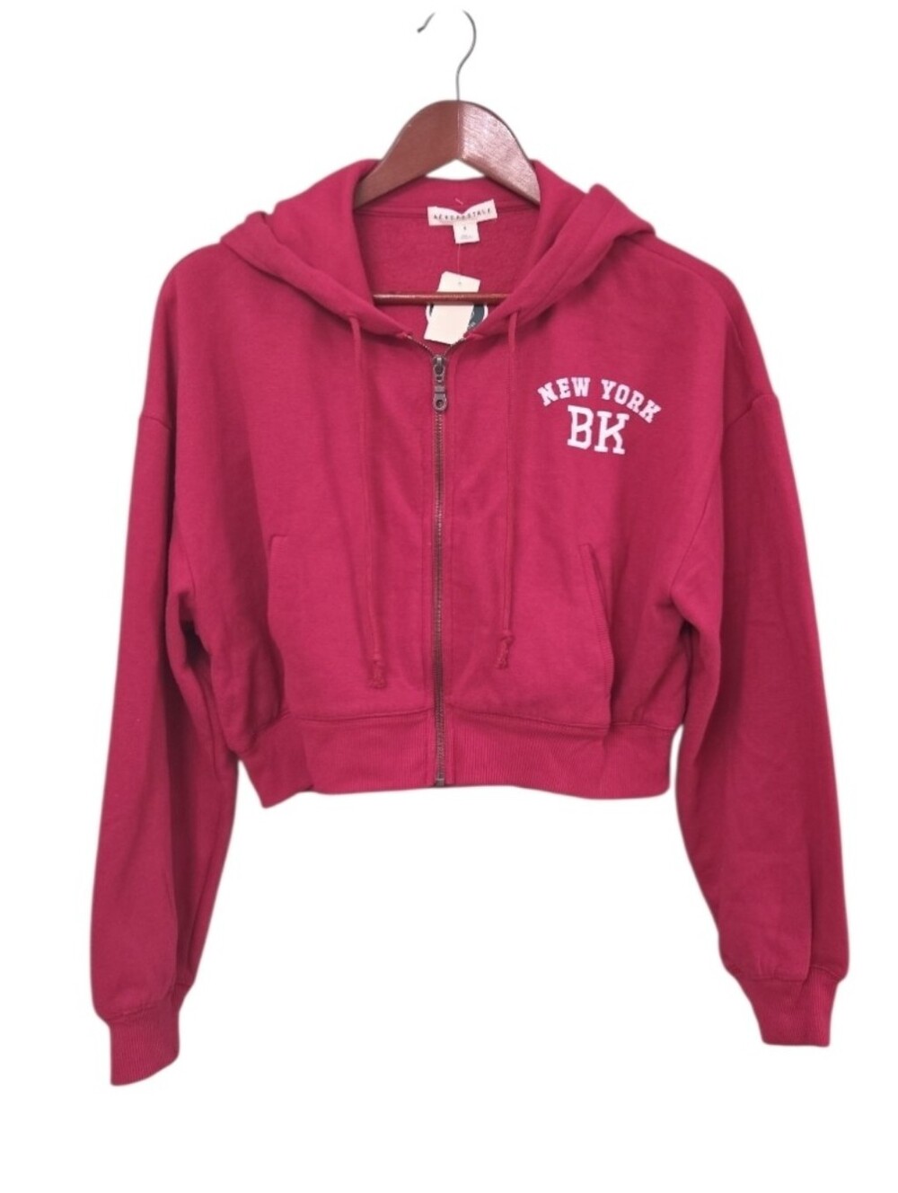 Aeropostale New Brooklyn NY Crop Zip Up Jacket Size Small Womens Streetwear‎